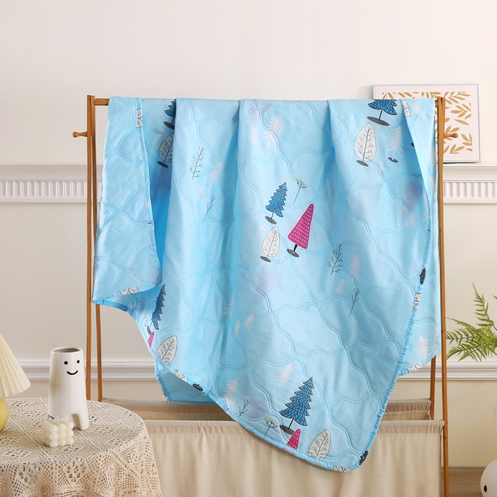 91家纺网 家纺一手货源 找家纺 （总）欧斯涵 2026新款钻石绒礼品夏被夏凉被空调被-发财树-蓝