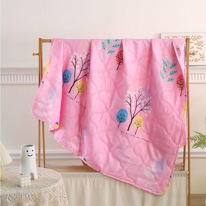 91家纺网 家纺一手货源 找家纺 （总）欧斯涵 2026新款钻石绒礼品夏被夏凉被空调被-发财树-粉