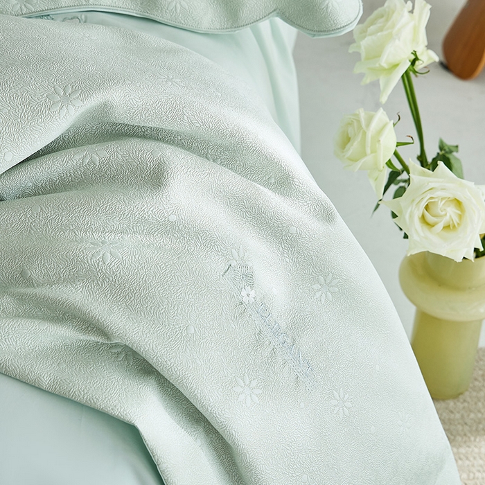 91家纺网 家纺一手货源 找家纺 （总）诗黛尔 2026春夏新款提花长绒棉拼接刺绣四件套格蕾丝系列（会员-20）