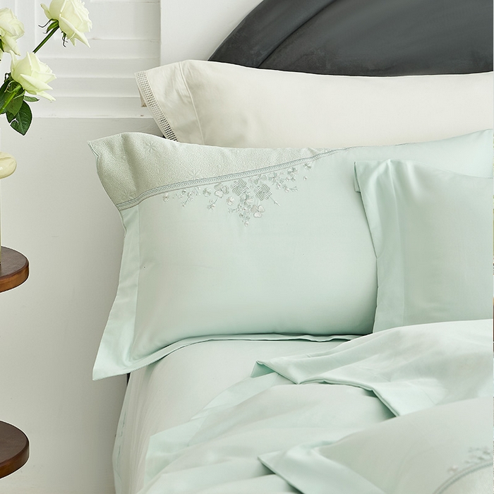 91家纺网 家纺一手货源 找家纺 （总）诗黛尔 2026春夏新款提花长绒棉拼接刺绣四件套格蕾丝系列（会员-20）