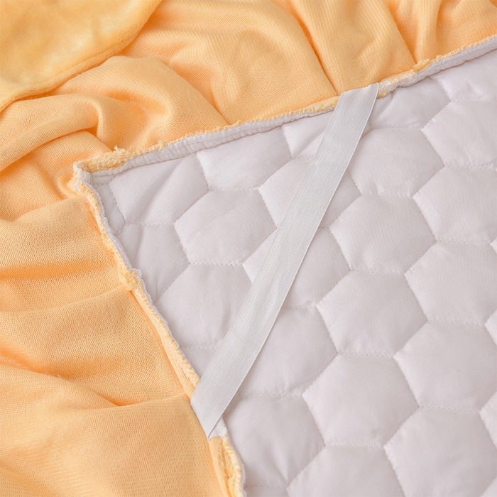 91家纺网 家纺一手货源 找家纺 优家居工厂店 2026新款纯色韩版花边牛奶绒夹棉床裙床罩加厚外贸直播 盛世-杏黄