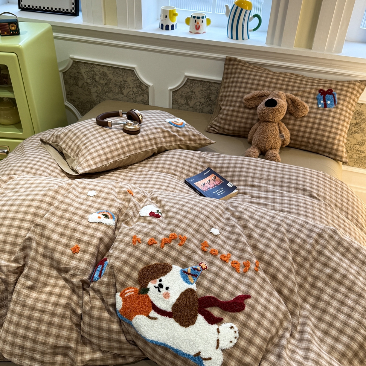 91家纺网 家纺一手货源 找家纺 珺柔家纺 2026新款全棉纯棉水洗棉毛巾绣四件套 甜心宝贝