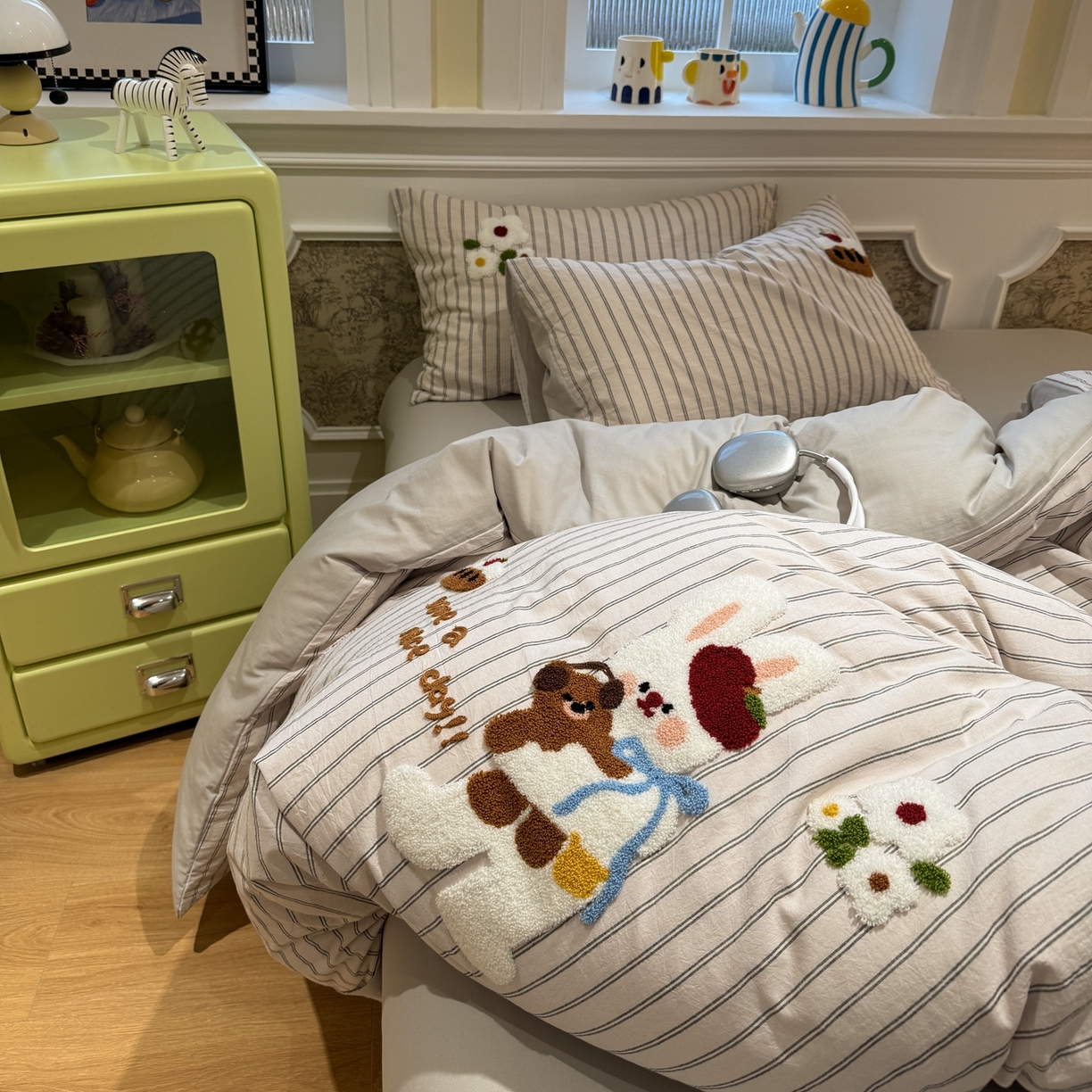 91家纺网 家纺一手货源 找家纺 珺柔家纺 2026新款全棉纯棉水洗棉毛巾绣四件套 甜蜜时光