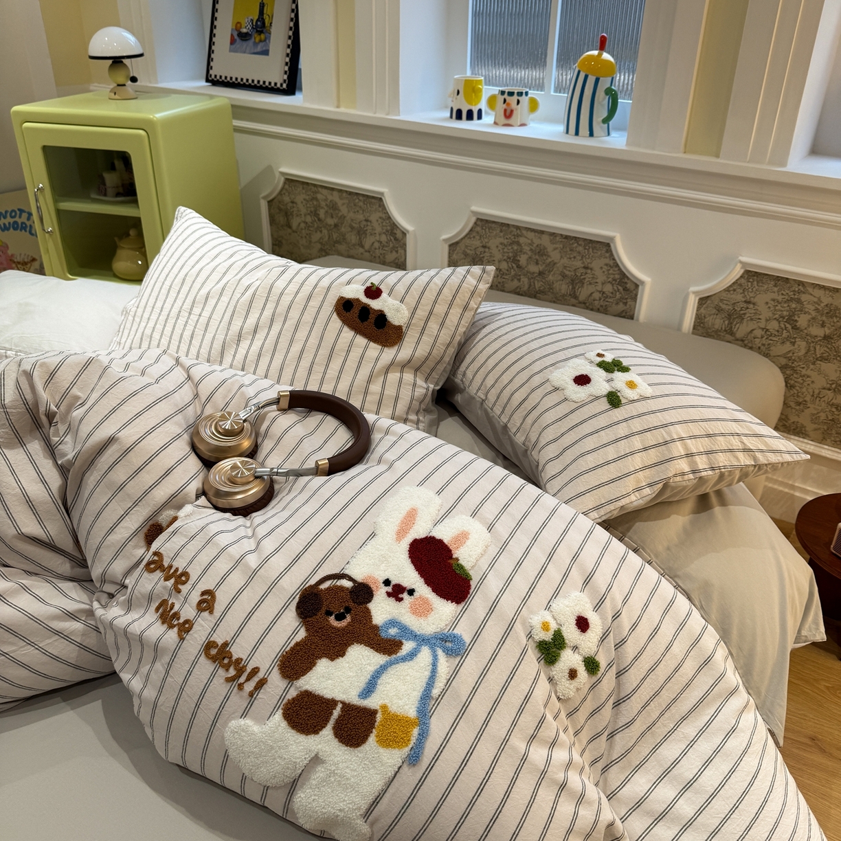 91家纺网 家纺一手货源 找家纺 珺柔家纺 2026新款全棉纯棉水洗棉毛巾绣四件套 甜蜜时光