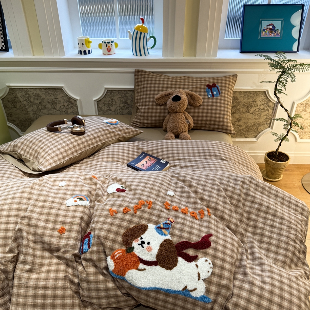 91家纺网 家纺一手货源 找家纺 珺柔家纺 2026新款全棉纯棉水洗棉毛巾绣四件套 甜心宝贝