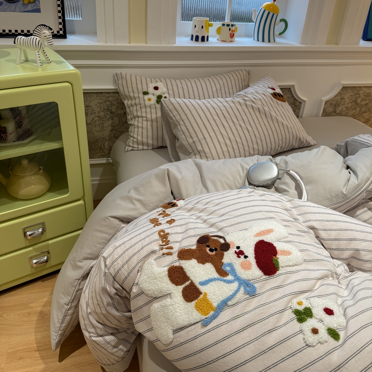 91家纺网 家纺一手货源 找家纺 珺柔家纺 2026新款全棉纯棉水洗棉毛巾绣四件套 甜蜜时光