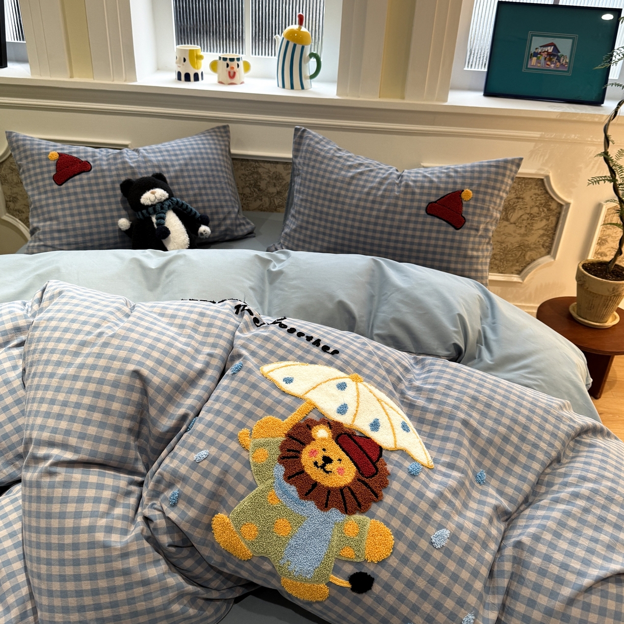 91家纺网 家纺一手货源 找家纺 珺柔家纺 2026新款全棉纯棉水洗棉毛巾绣四件套 雨中漫步