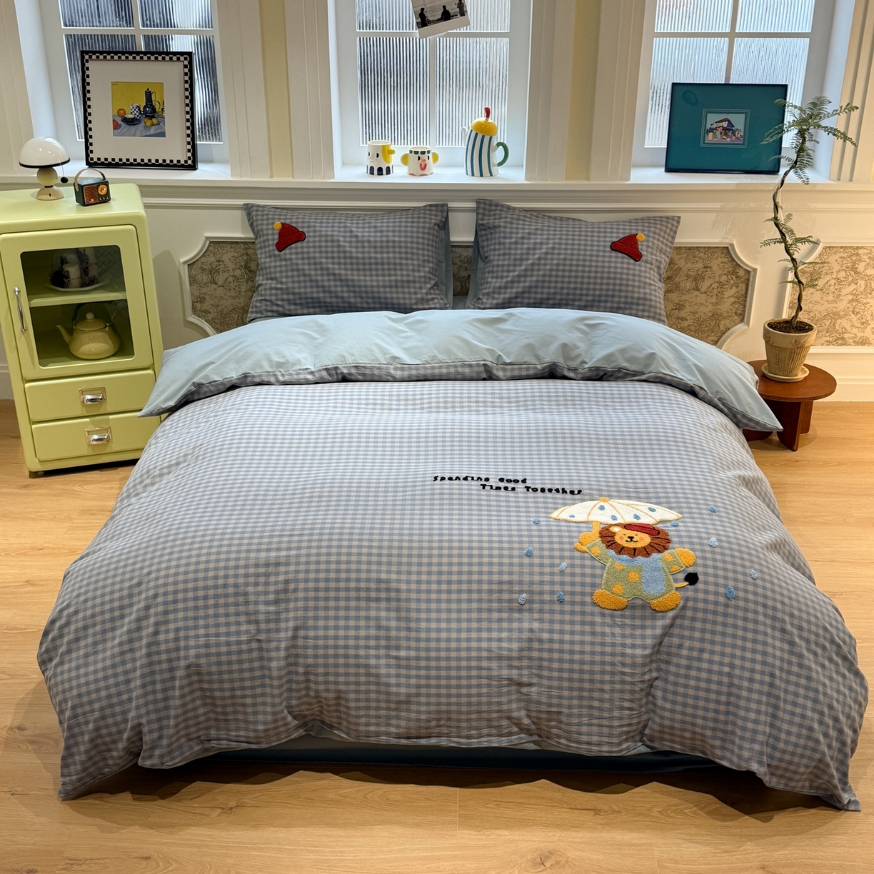 91家纺网 家纺一手货源 找家纺 珺柔家纺 2026新款全棉纯棉水洗棉毛巾绣四件套 雨中漫步