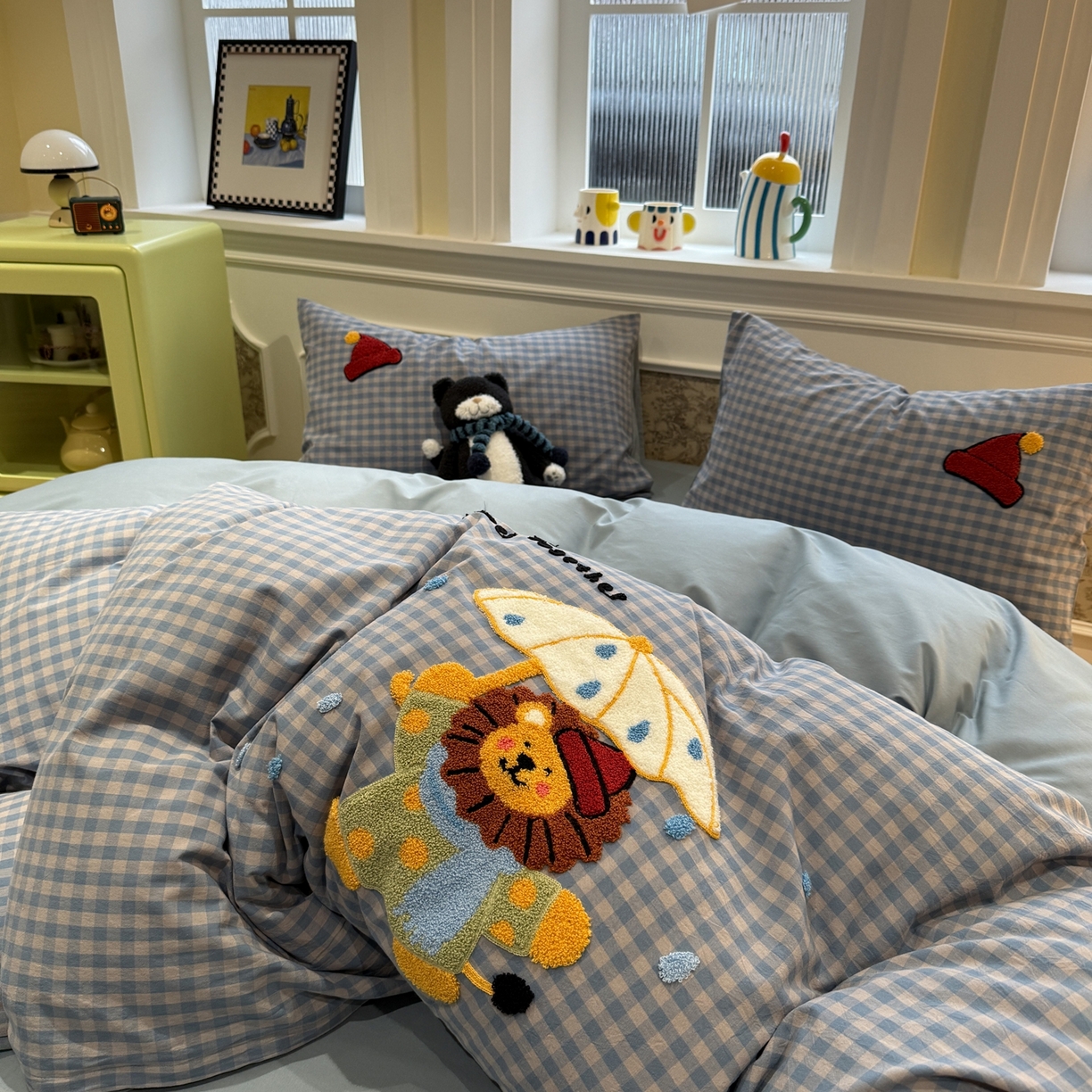 91家纺网 家纺一手货源 找家纺 珺柔家纺 2026新款全棉纯棉水洗棉毛巾绣四件套 雨中漫步