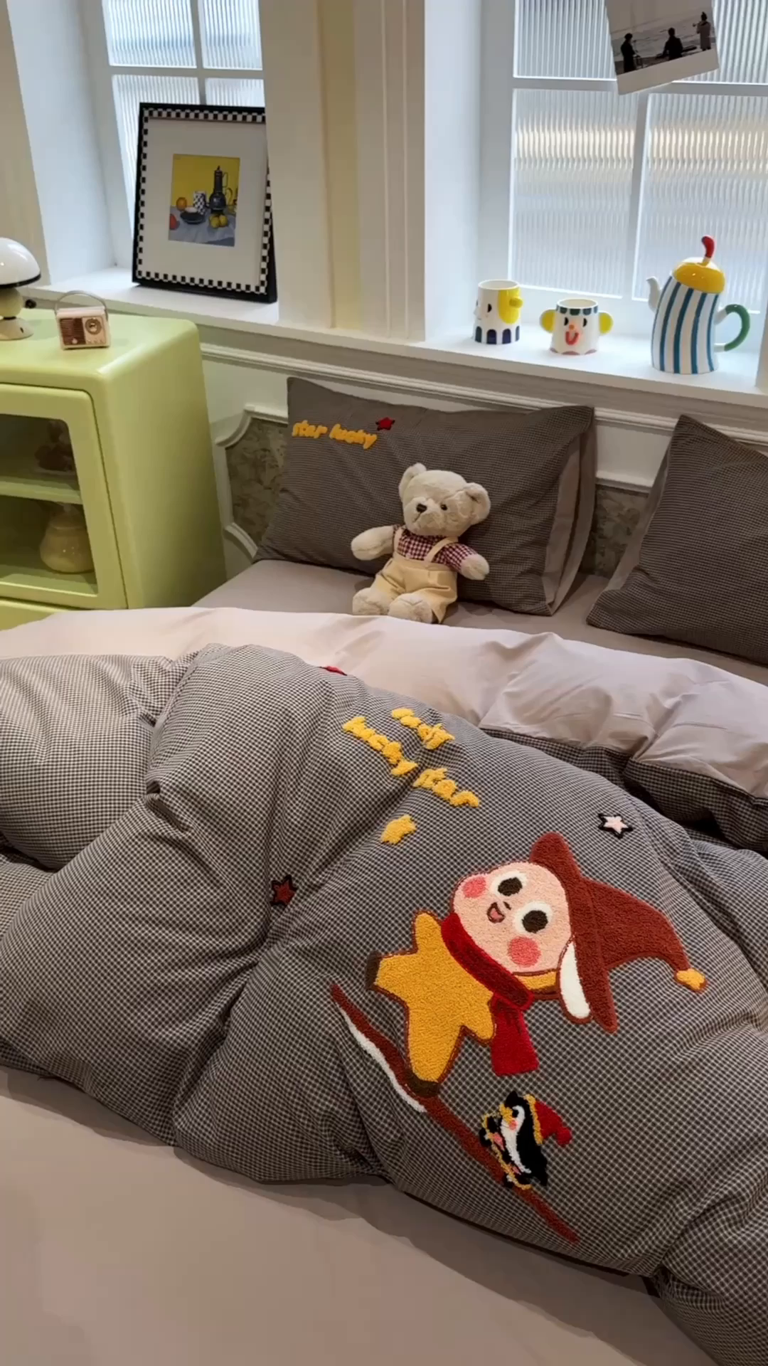 91家纺网 家纺一手货源 找家纺 珺柔家纺 2026新款全棉纯棉水洗棉毛巾绣四件套 快乐星