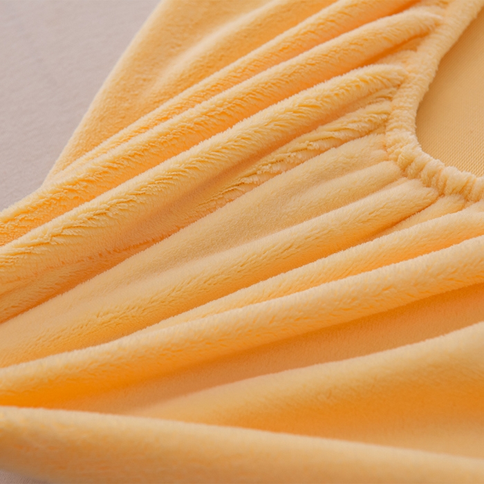 91家纺网 家纺一手货源 找家纺 优家居工厂店 2026新款纯色韩版花边牛奶绒床裙床罩加厚直播外贸可定做 盛世-杏黄