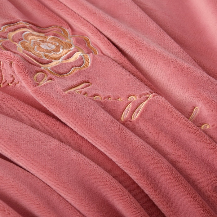 91家纺网 家纺一手货源 找家纺 优家居工厂店 2026新款240克高克重牛奶绒韩版刺绣花牛奶绒床裙四件套床裙三件套 安娜-豆沙