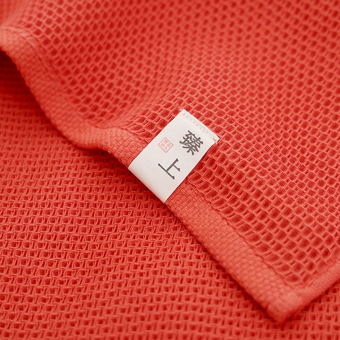 91家纺网 家纺一手货源 找家纺 朴尔家纺-毛巾被 2026新款北欧风素色布标全棉蜂窝华夫格透气枕巾 北欧风-红