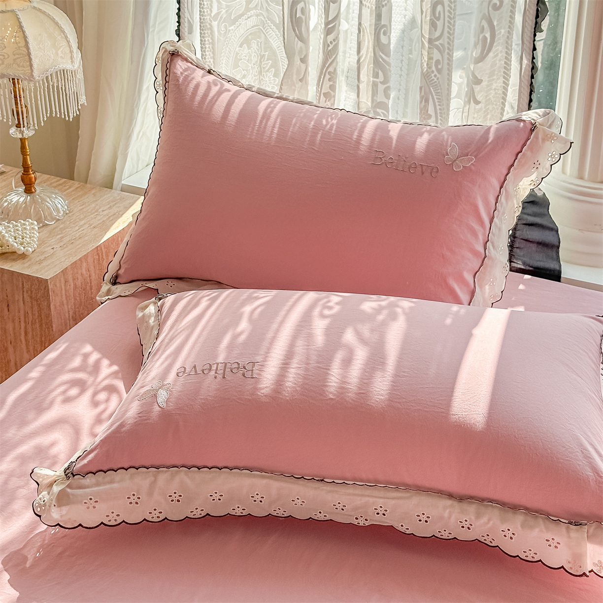 91家纺网 家纺一手货源 找家纺 （总）梓之赫 2026新款A类云感纱花边四件套-欢乐时光