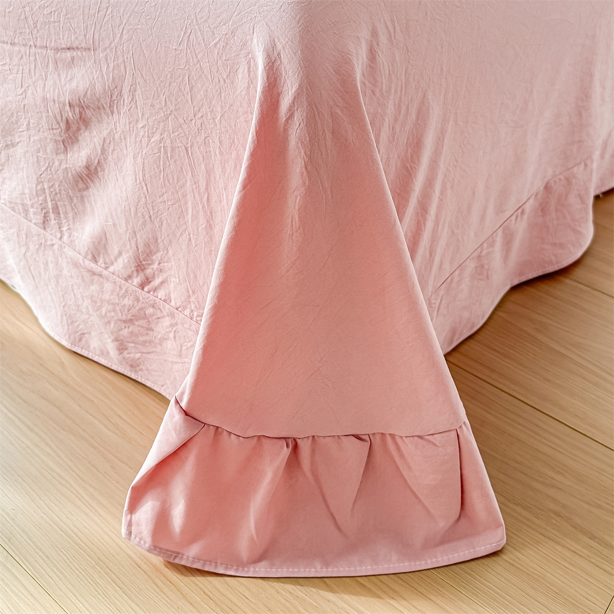 91家纺网 家纺一手货源 找家纺 梓之赫 2026新款A类云感纱花边四件套-欢乐时光 欢乐时光-豆沙