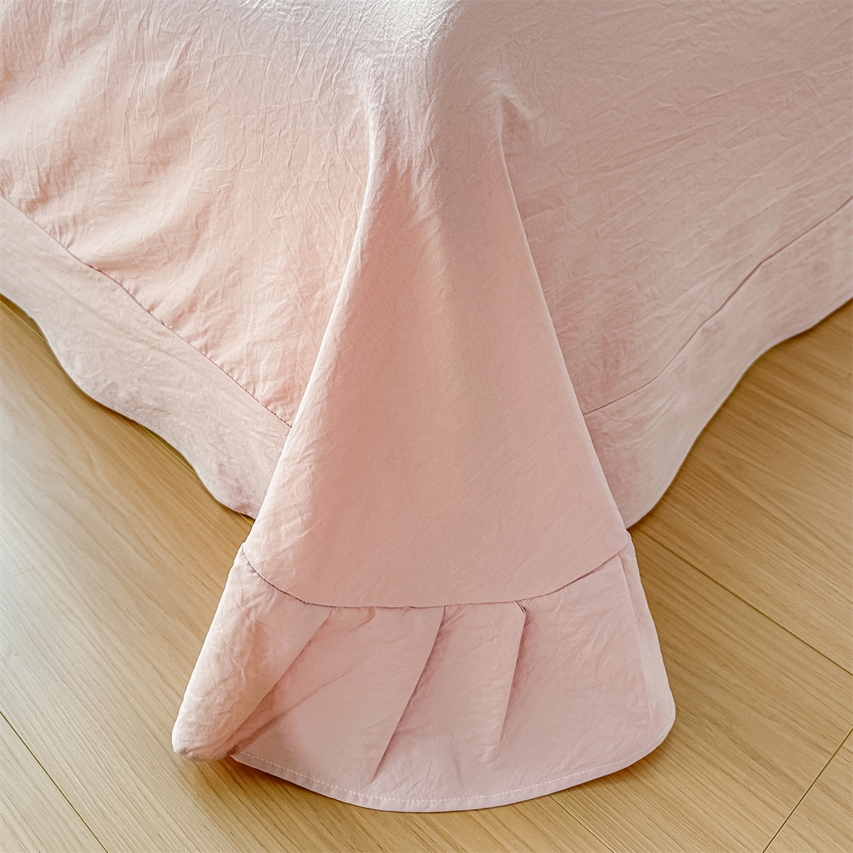 91家纺网 家纺一手货源 找家纺 梓之赫 2026新款A类云感纱花边四件套-欢乐时光 欢乐时光-少女粉