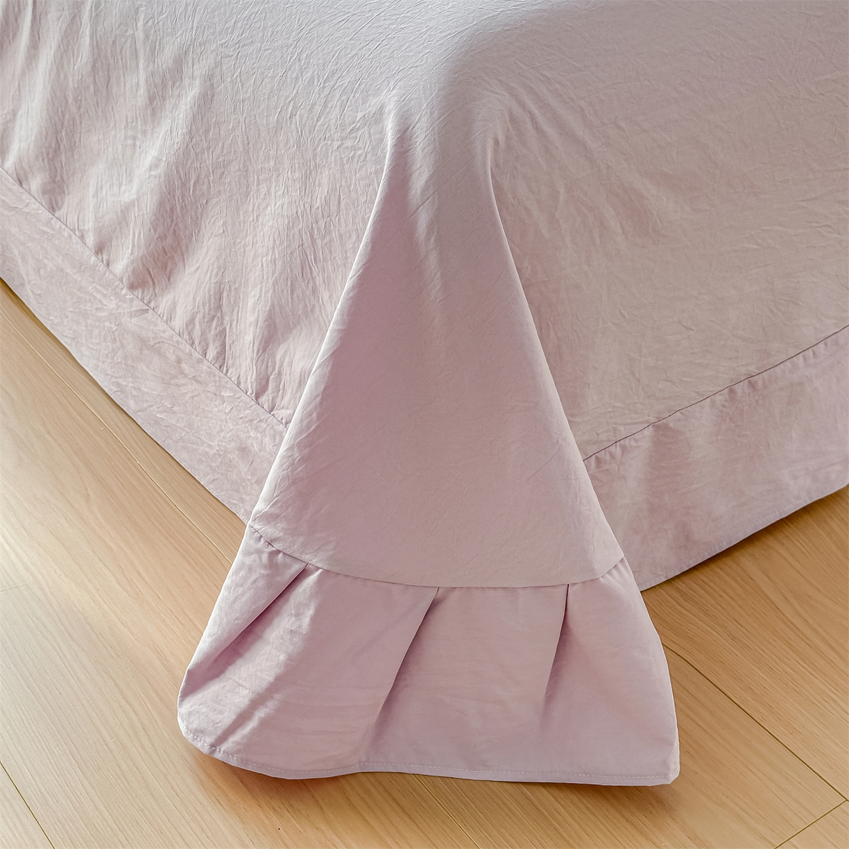 91家纺网 家纺一手货源 找家纺 梓之赫 2026新款A类云感纱花边四件套-欢乐时光 欢乐时光-媚紫