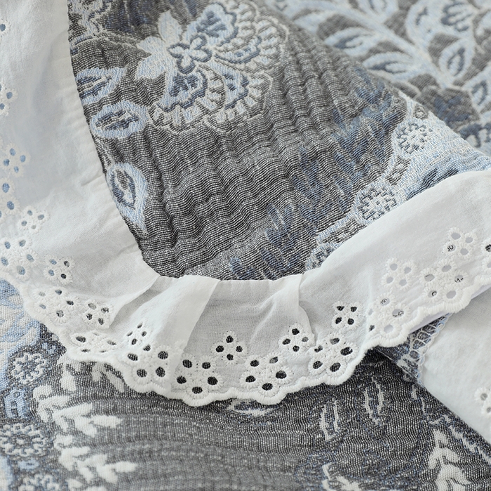 91家纺网 家纺一手货源 找家纺 （总）朴尔家纺-毛巾被 2026新款韩式花边四层纱枕巾纯棉竹纤维加大成人纱布枕头巾