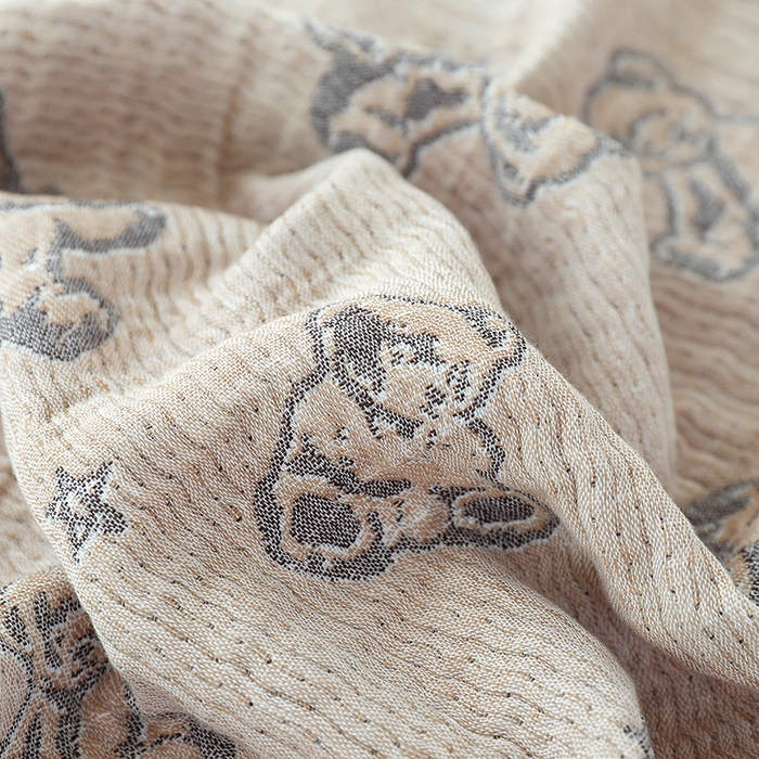 91家纺网 家纺一手货源 找家纺 朴尔家纺-毛巾被 2026新款韩式花边四层纱枕巾纯棉竹纤维加大成人纱布枕头巾 玩具熊-咖