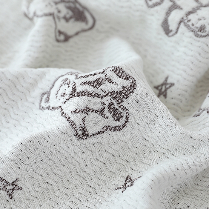 91家纺网 家纺一手货源 找家纺 朴尔家纺-毛巾被 2026新款韩式花边四层纱枕巾纯棉竹纤维加大成人纱布枕头巾 玩具熊-米色