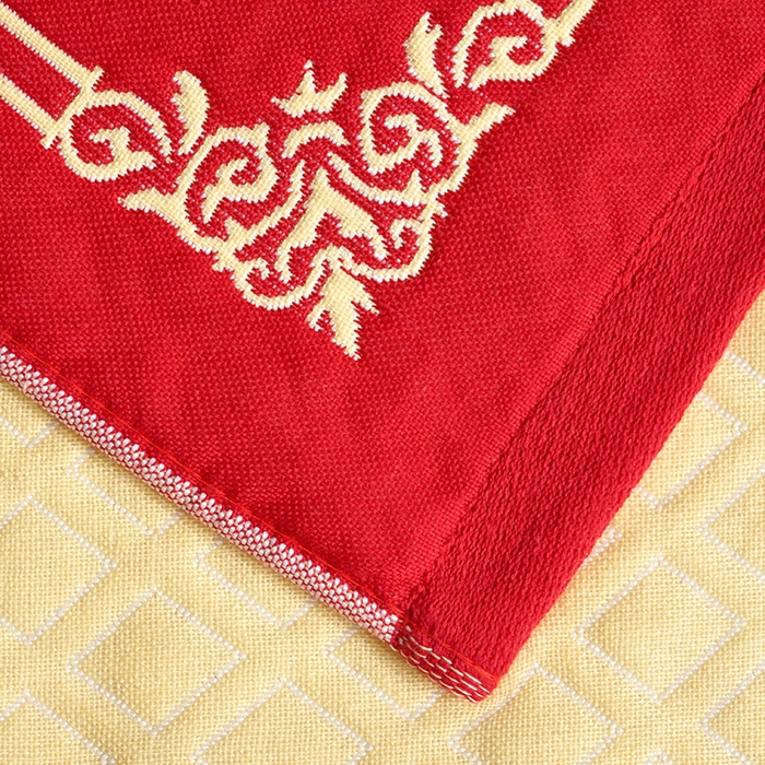 91家纺网 家纺一手货源 找家纺 朴尔家纺-毛巾被 2026新款全棉40股结婚大红多层纱布透气情侣婚庆枕巾 欢欢喜喜