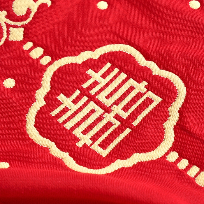 91家纺网 家纺一手货源 找家纺 朴尔家纺-毛巾被 2026新款全棉40股结婚大红多层纱布透气情侣婚庆枕巾 良缘佳偶