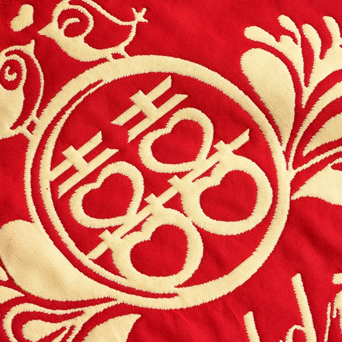 91家纺网 家纺一手货源 找家纺 朴尔家纺-毛巾被 2026新款全棉40股结婚大红多层纱布透气情侣婚庆枕巾 我们结婚啦