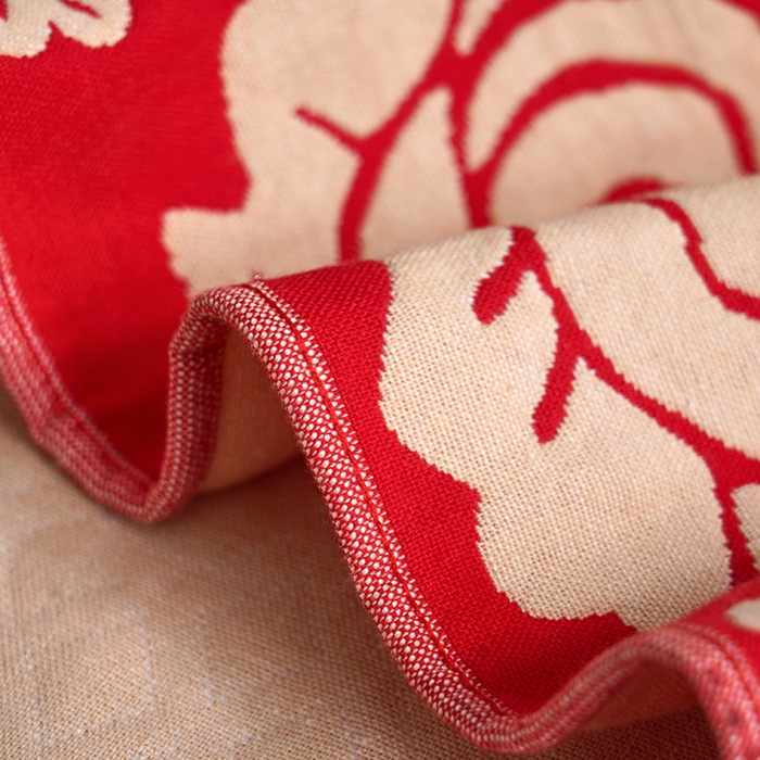 91家纺网 家纺一手货源 找家纺 朴尔家纺-毛巾被 2026新款全棉40股结婚大红多层纱布透气情侣婚庆枕巾 喜从天降