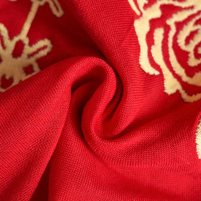 91家纺网 家纺一手货源 找家纺 朴尔家纺-毛巾被 2026新款全棉40股结婚大红多层纱布透气情侣婚庆枕巾 喜眉笑眼