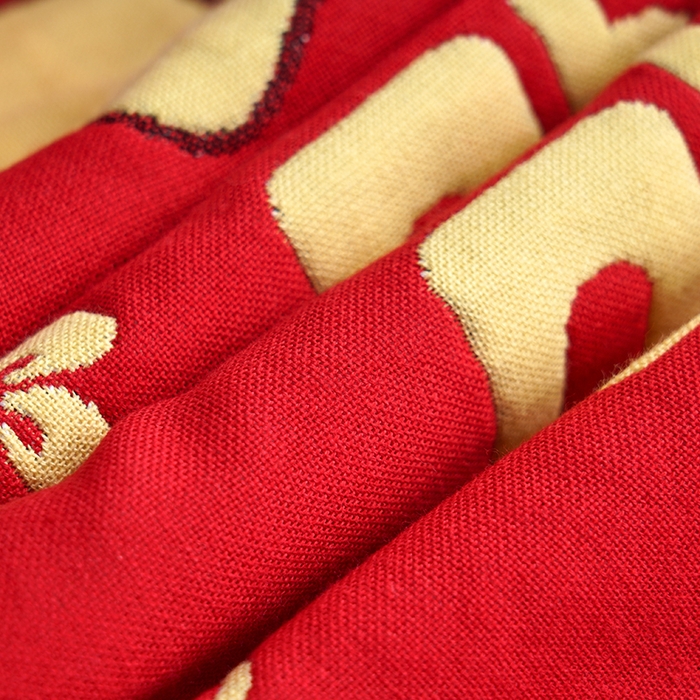 91家纺网 家纺一手货源 找家纺 朴尔家纺-毛巾被 2026新款全棉40股结婚大红多层纱布透气情侣婚庆枕巾 喜事连连