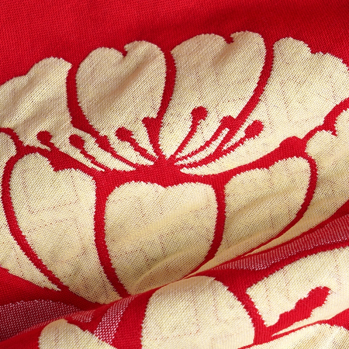 91家纺网 家纺一手货源 找家纺 朴尔家纺-毛巾被 2026新款全棉40股结婚大红多层纱布透气情侣婚庆枕巾 喜笑颜开