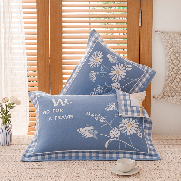 91家纺网 家纺一手货源 找家纺 朴尔家纺-毛巾被 2026新款夹棉加厚三层纱布枕巾 爱丽丝兰