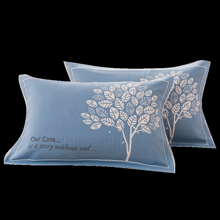 91家纺网 家纺一手货源 找家纺 朴尔家纺-毛巾被 2026新款夹棉加厚三层纱布枕巾 发财树兰