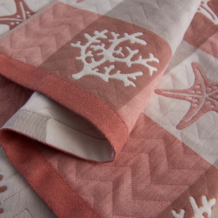 91家纺网 家纺一手货源 找家纺 朴尔家纺-毛巾被 2026新款夹棉加厚三层纱布枕巾 海洋粉