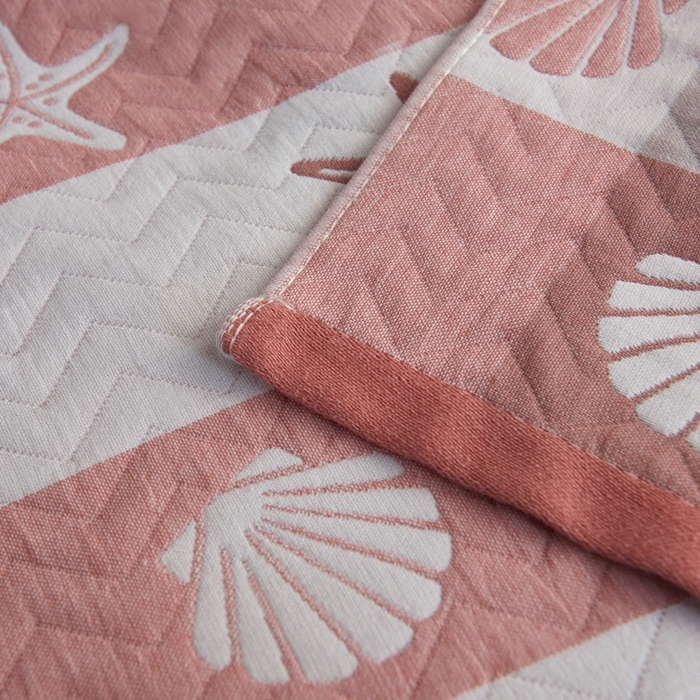 91家纺网 家纺一手货源 找家纺 朴尔家纺-毛巾被 2026新款夹棉加厚三层纱布枕巾 海洋粉