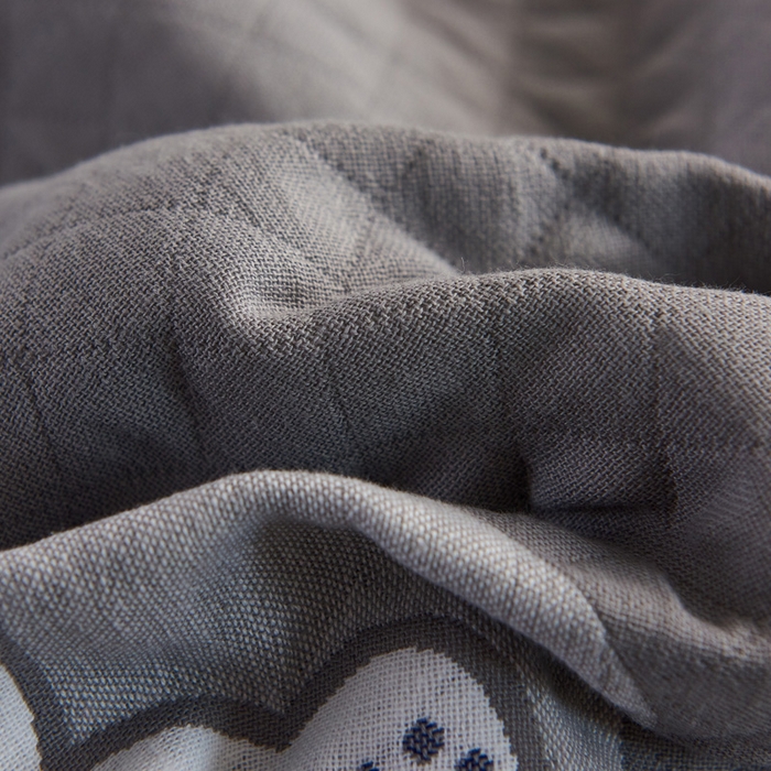 91家纺网 家纺一手货源 找家纺 朴尔家纺-毛巾被 2026新款夹棉加厚三层纱布枕巾 梦想熊灰