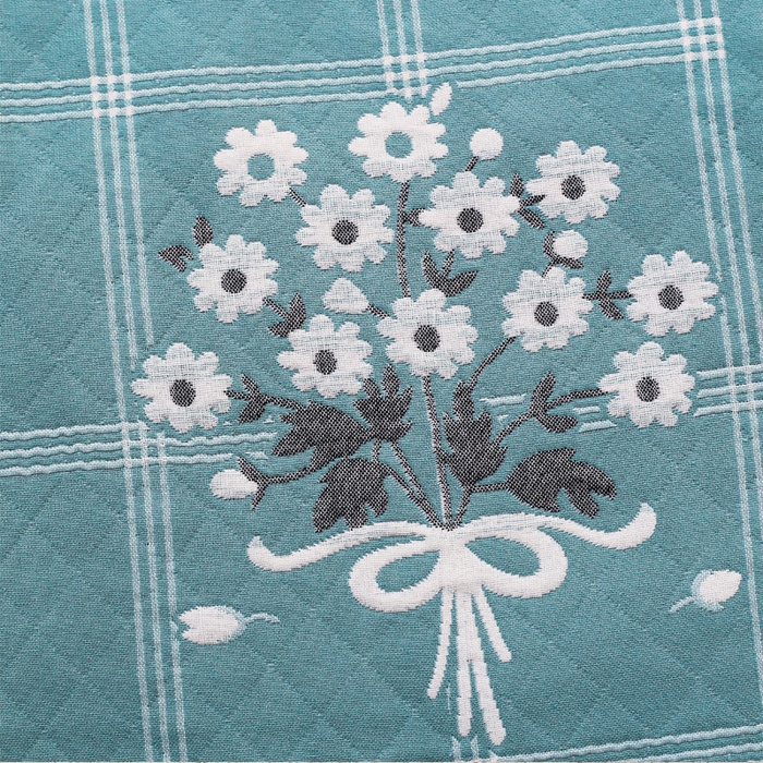 91家纺网 家纺一手货源 找家纺 朴尔家纺-毛巾被 2026新款夹棉加厚三层纱布枕巾 手捧花绿