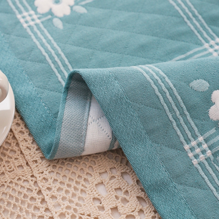91家纺网 家纺一手货源 找家纺 朴尔家纺-毛巾被 2026新款夹棉加厚三层纱布枕巾 手捧花绿