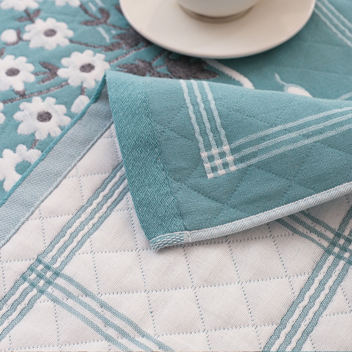 91家纺网 家纺一手货源 找家纺 朴尔家纺-毛巾被 2026新款夹棉加厚三层纱布枕巾 手捧花绿