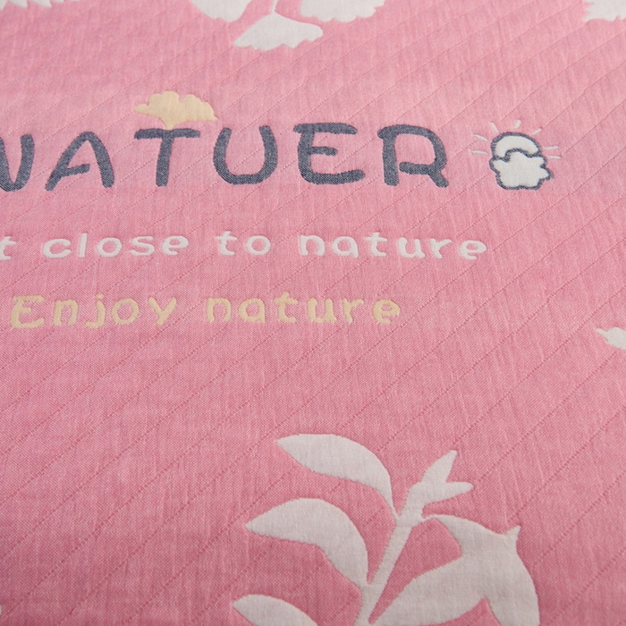 91家纺网 家纺一手货源 找家纺 朴尔家纺-毛巾被 2026新款夹棉加厚三层纱布枕巾 享受自然粉