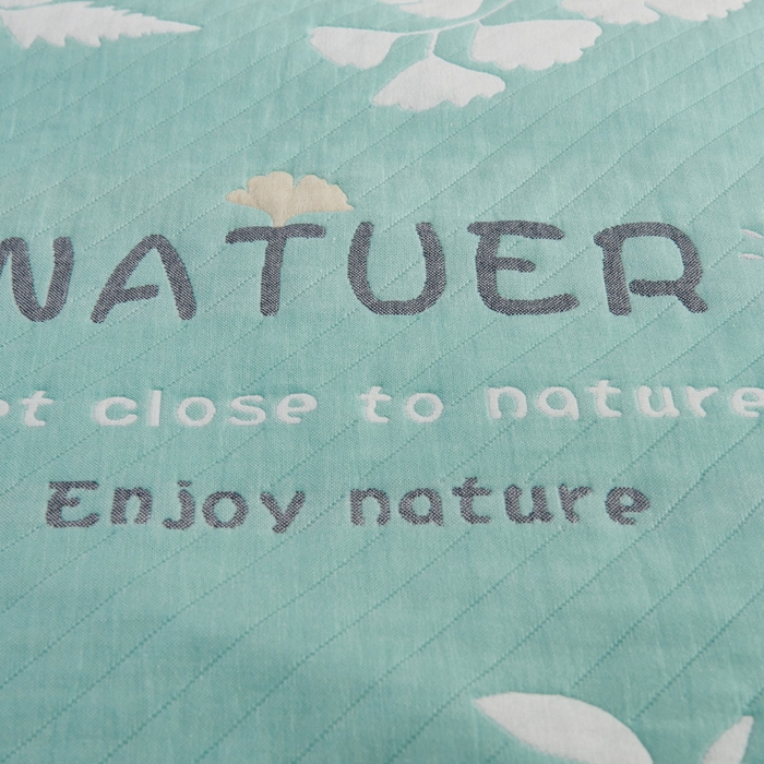 91家纺网 家纺一手货源 找家纺 朴尔家纺-毛巾被 2026新款夹棉加厚三层纱布枕巾 享受自然绿