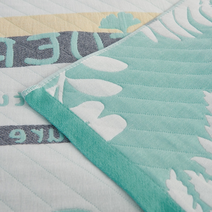 91家纺网 家纺一手货源 找家纺 朴尔家纺-毛巾被 2026新款夹棉加厚三层纱布枕巾 享受自然绿