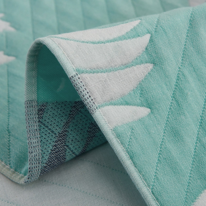 91家纺网 家纺一手货源 找家纺 朴尔家纺-毛巾被 2026新款夹棉加厚三层纱布枕巾 享受自然绿