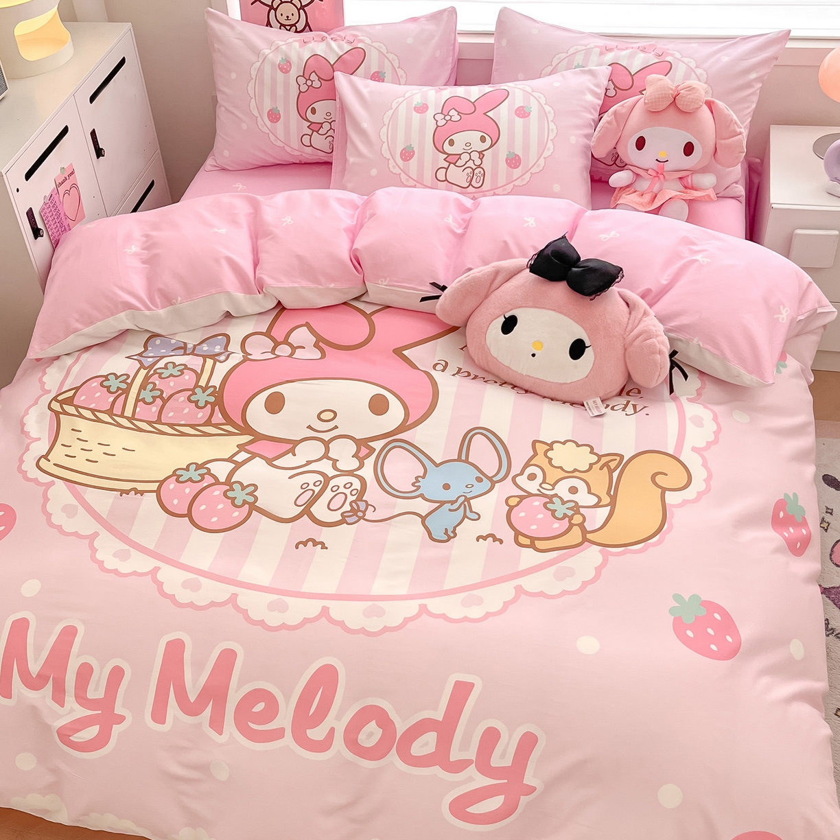 91家纺网 家纺一手货源 找家纺 （总）暮思家居 2026新款正版授权三丽鸥大版全棉纯棉数码印花纯棉四件套系列-第一批