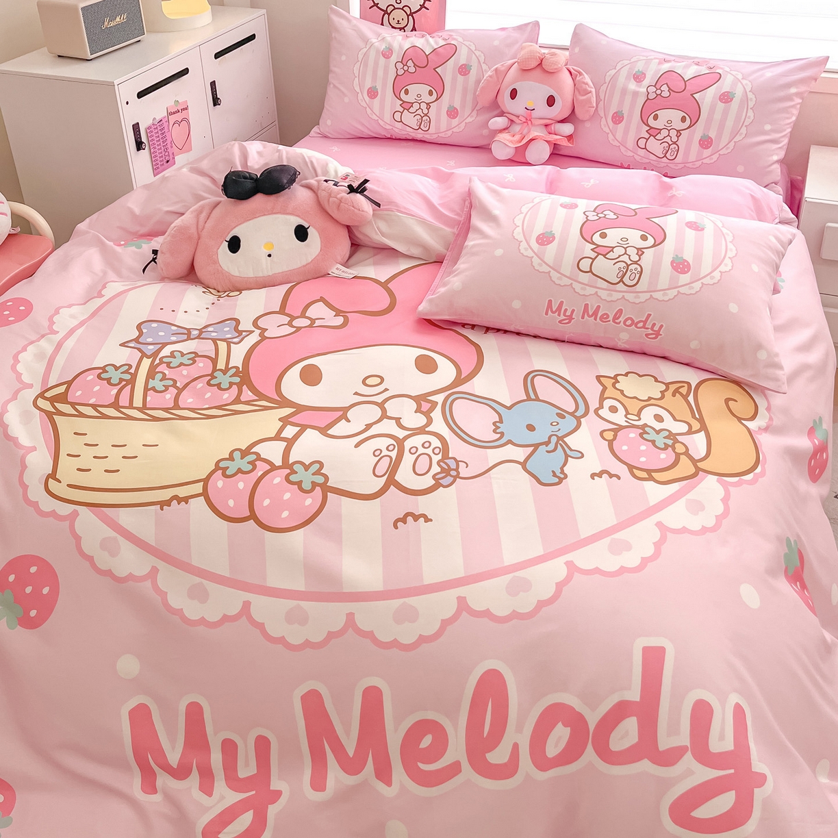 91家纺网 家纺一手货源 找家纺 （总）暮思家居 2026新款正版授权三丽鸥大版全棉纯棉数码印花纯棉四件套系列-第一批