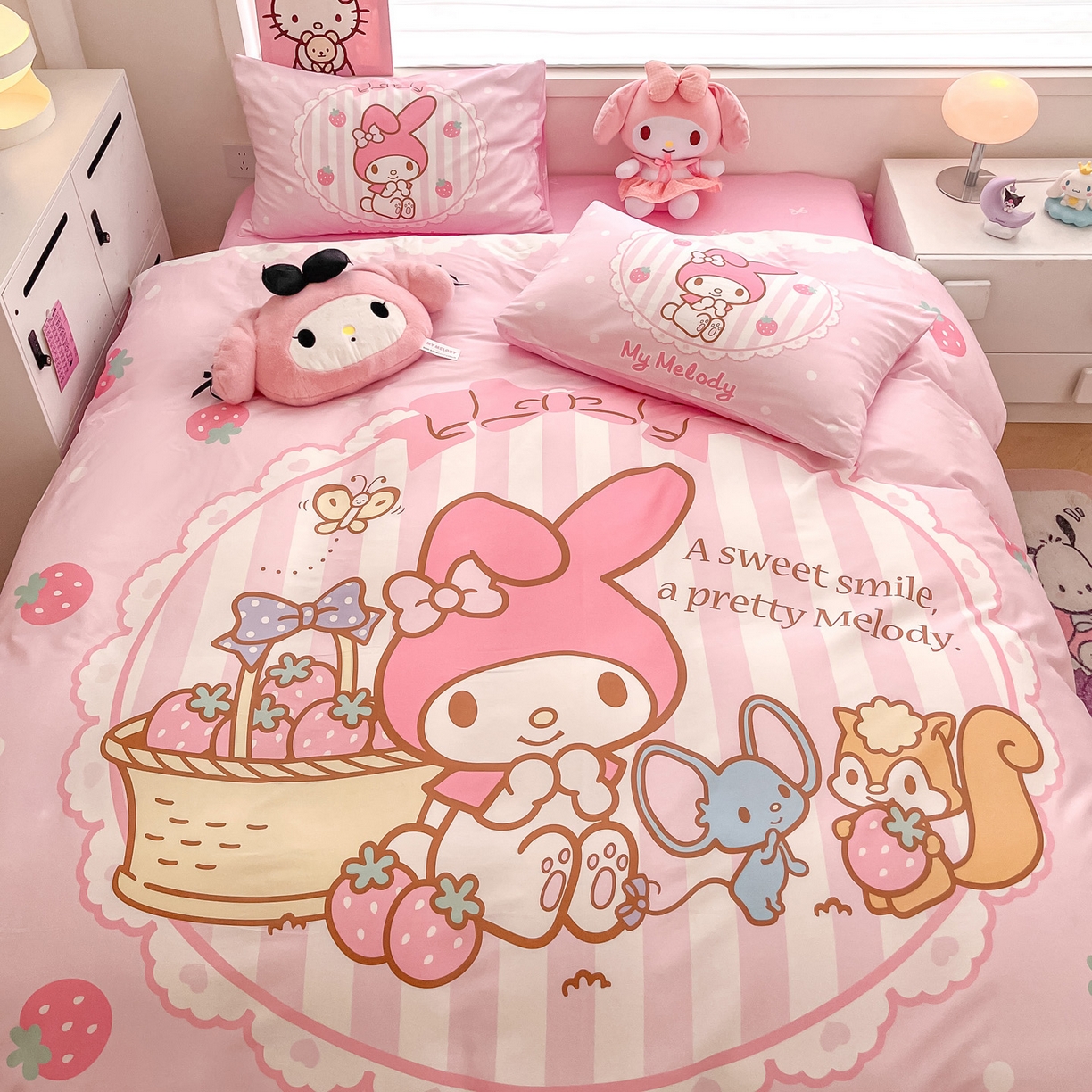 91家纺网 家纺一手货源 找家纺 （总）暮思家居 2026新款正版授权三丽鸥大版全棉纯棉数码印花纯棉四件套系列-第一批