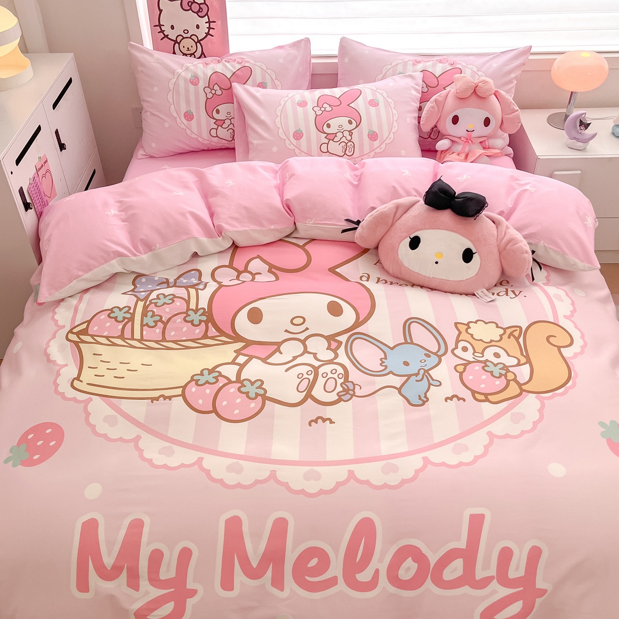 91家纺网 家纺一手货源 找家纺 （总）暮思家居 2026新款正版授权三丽鸥大版全棉纯棉数码印花纯棉四件套系列-第一批