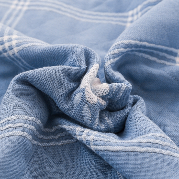 91家纺网 家纺一手货源 找家纺 朴尔家纺-毛巾被 2026新款夹棉加厚三层纱布枕巾 手捧花兰