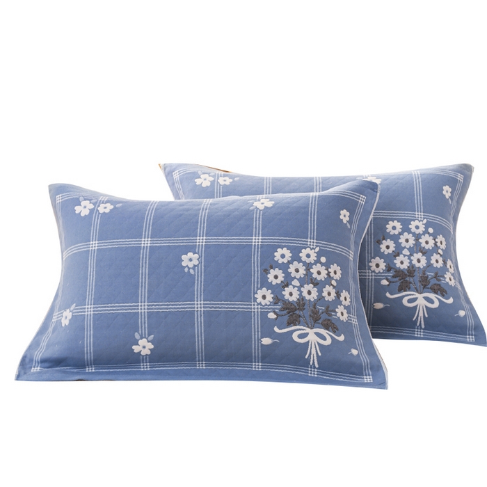 91家纺网 家纺一手货源 找家纺 朴尔家纺-毛巾被 2026新款夹棉加厚三层纱布枕巾 手捧花兰