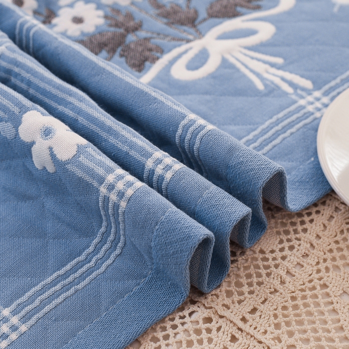 91家纺网 家纺一手货源 找家纺 朴尔家纺-毛巾被 2026新款夹棉加厚三层纱布枕巾 手捧花兰